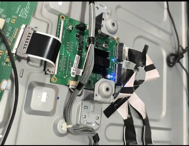 Television circuit board with ribbon cables and wiring